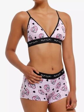 NWOT Disney The Aristocats Marie Bra & Boyshort Panty Set Size M